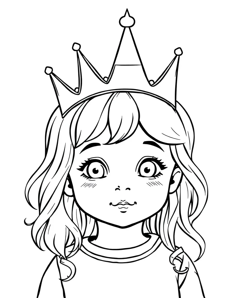 A child with hair in a simple party crown.