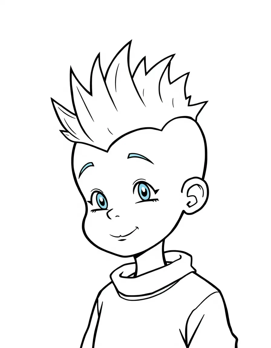 A boy with a simple mohawk, not too spiky.