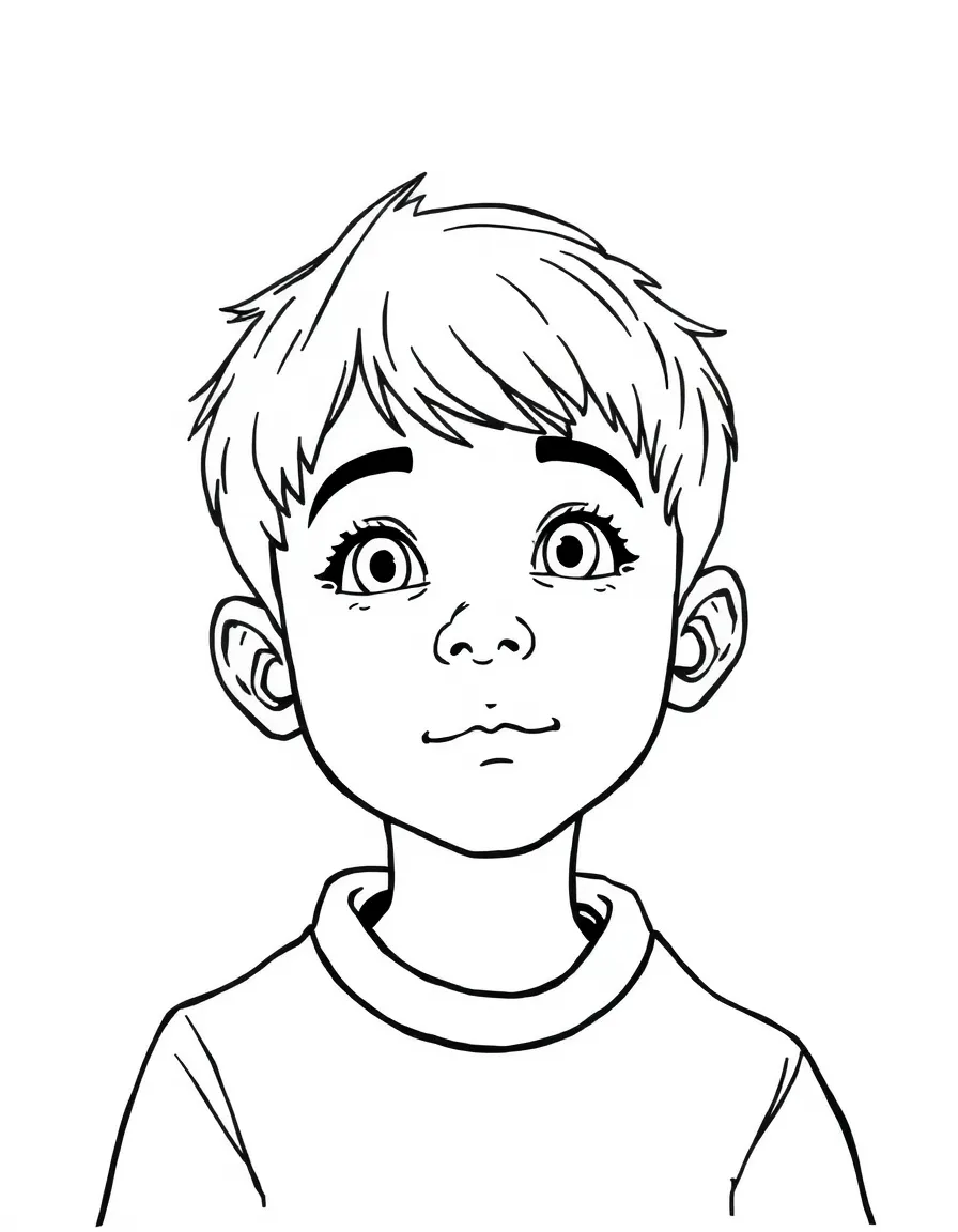 A boy with a short, neat brush up.