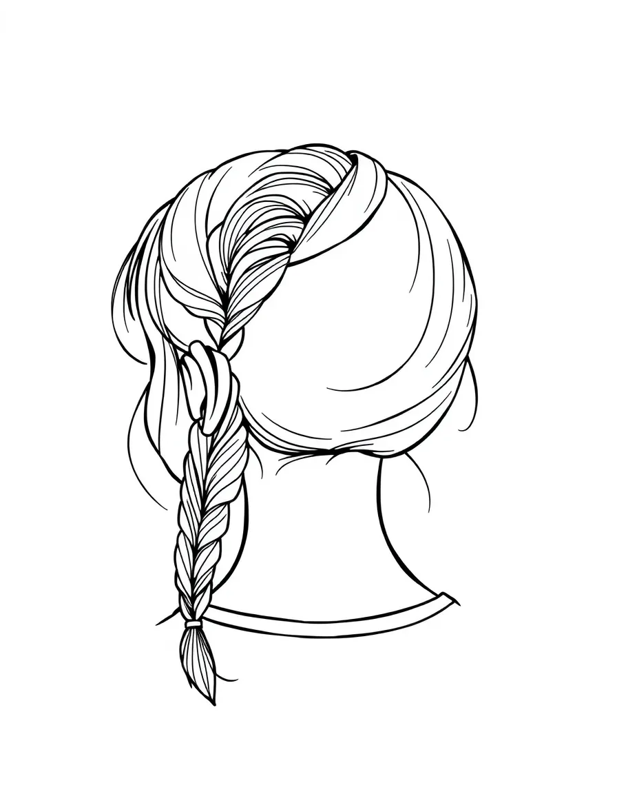 A girl with hair in a simple braided loop bun.