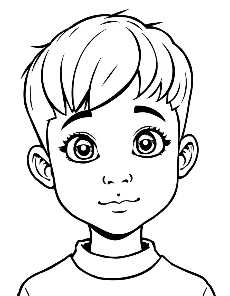A boy with a short, neat comb-over.