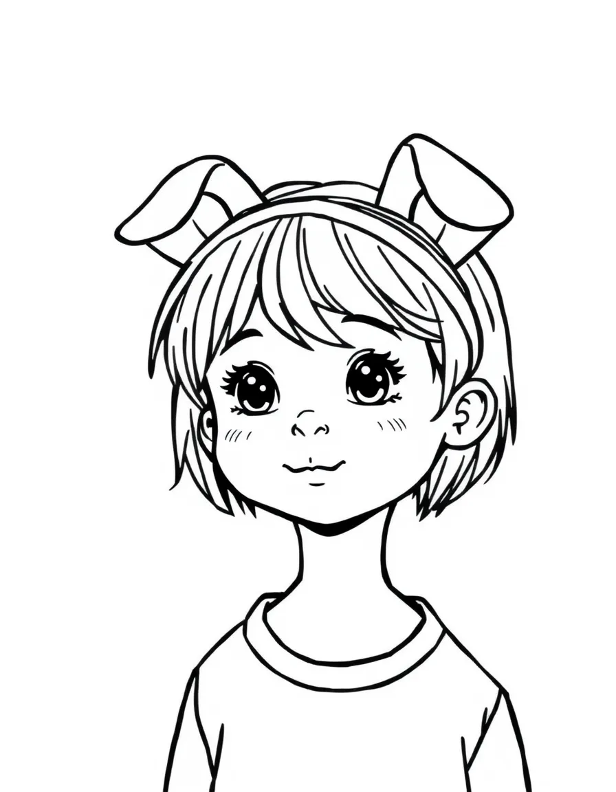 A child with hair in a simple dog ear headband.