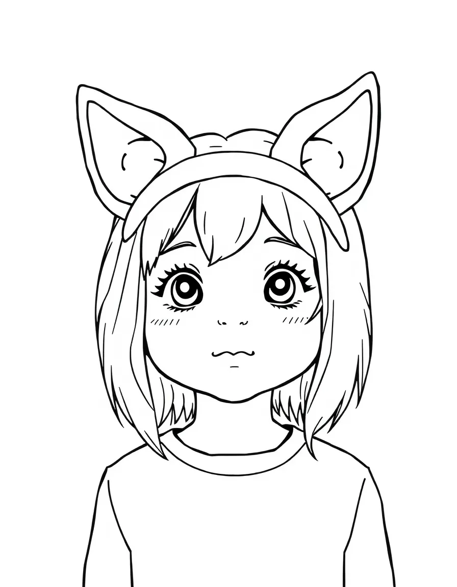 A child with hair in a simple fox ear headband.