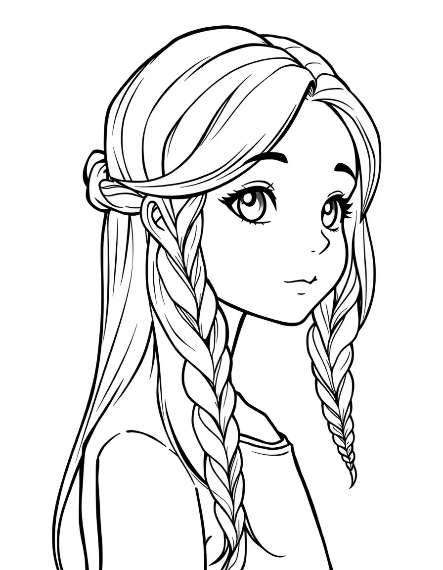 A girl with hair in a simple braided waterfall.