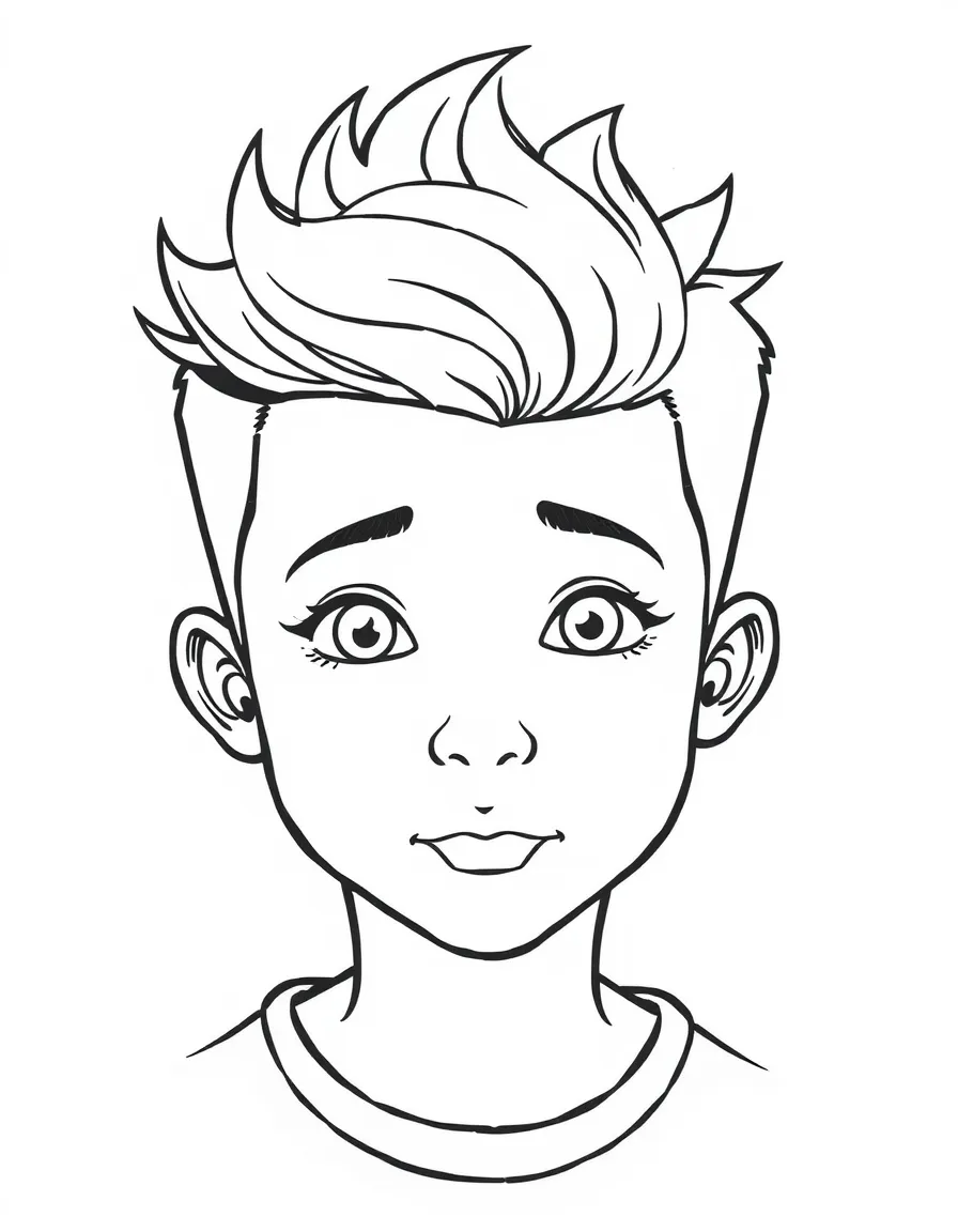 A boy with a simple undercut, with a clean line.