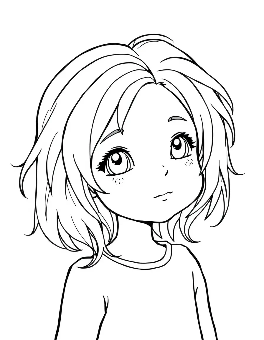 A child with hair in a simple purple fairy wig.