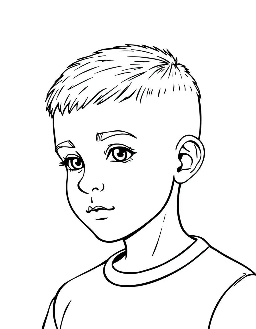 A boy with a short, neat crew cut.