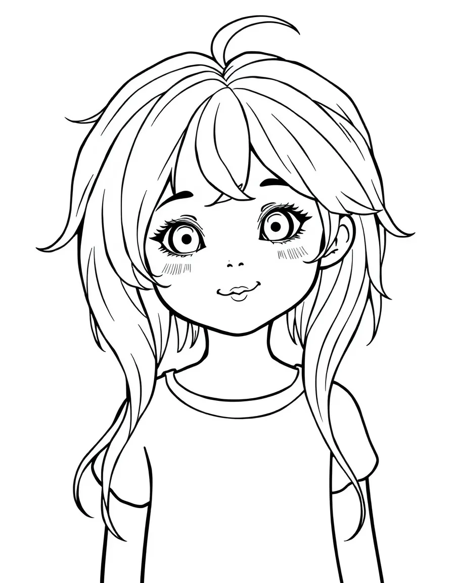 A child with hair in a simple rainbow fairy wig.