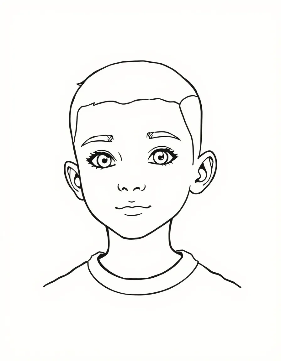 A boy with a simple crew cut fade.