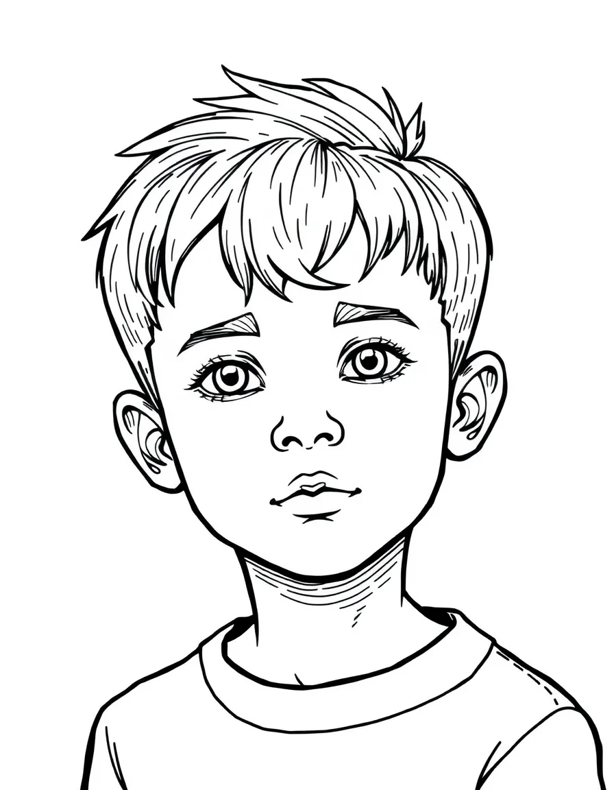 A boy with a short, neat textured crop.