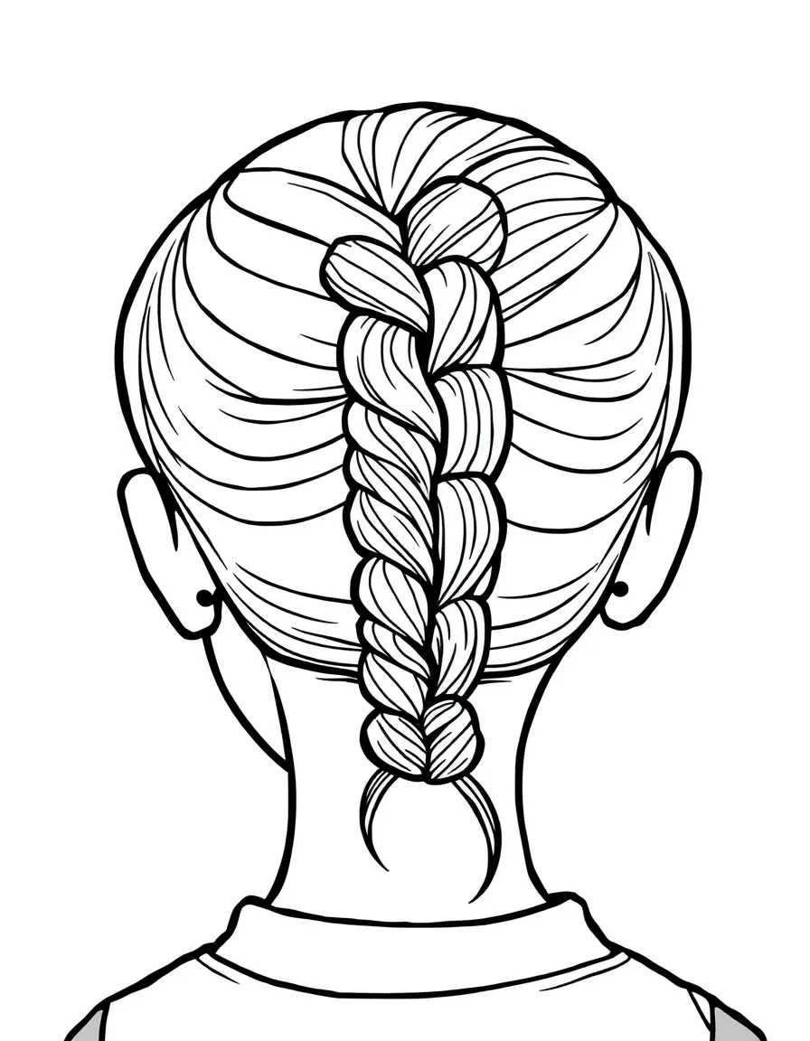 A girl with hair in a simple braided twisted bun.