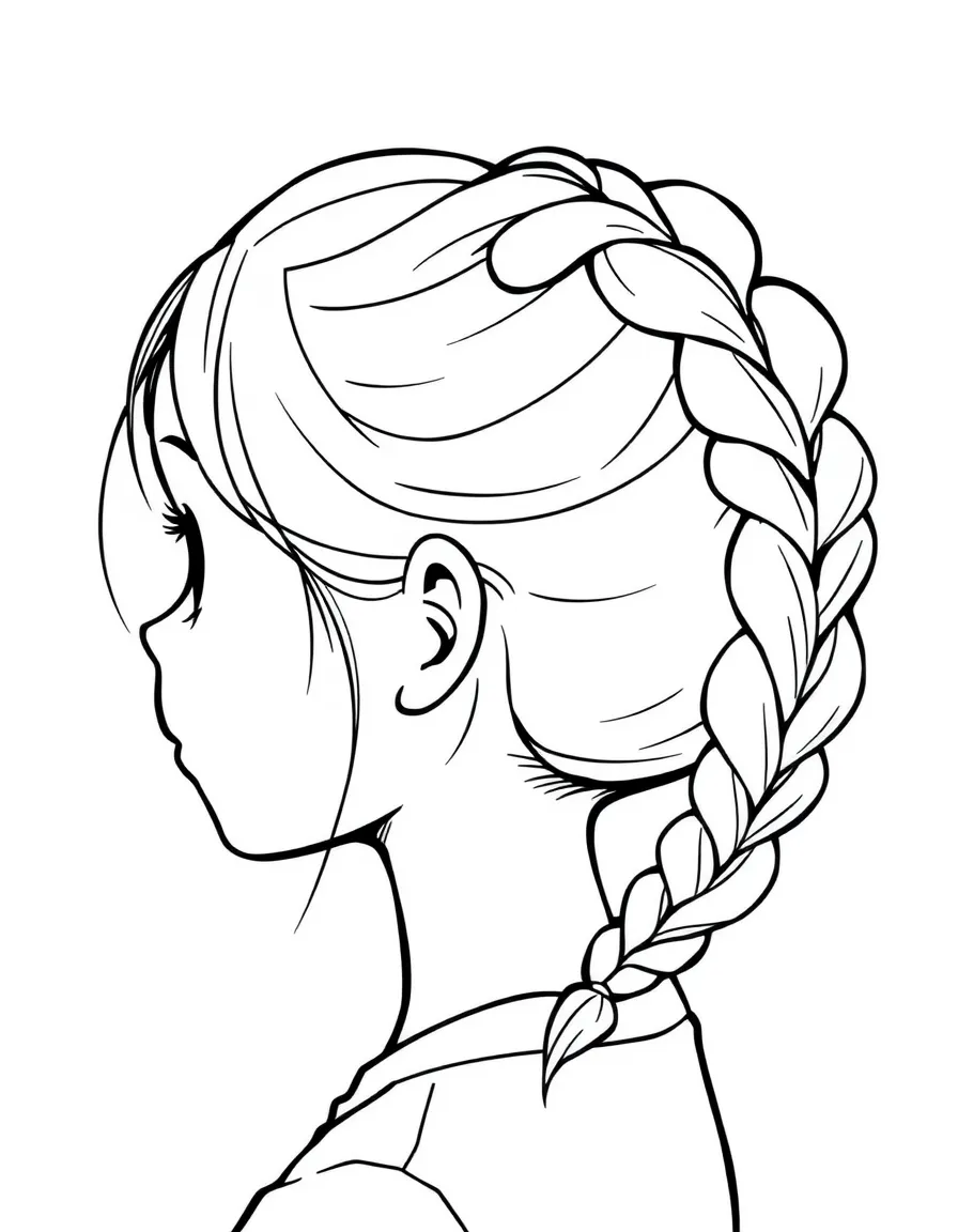 A girl with hair in a simple braided knot bun.