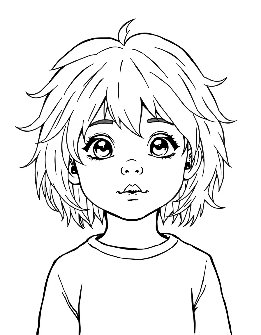 A child with hair in a simple silver robot wig.