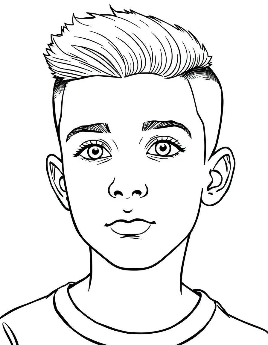 A boy with a short, neat fade haircut.