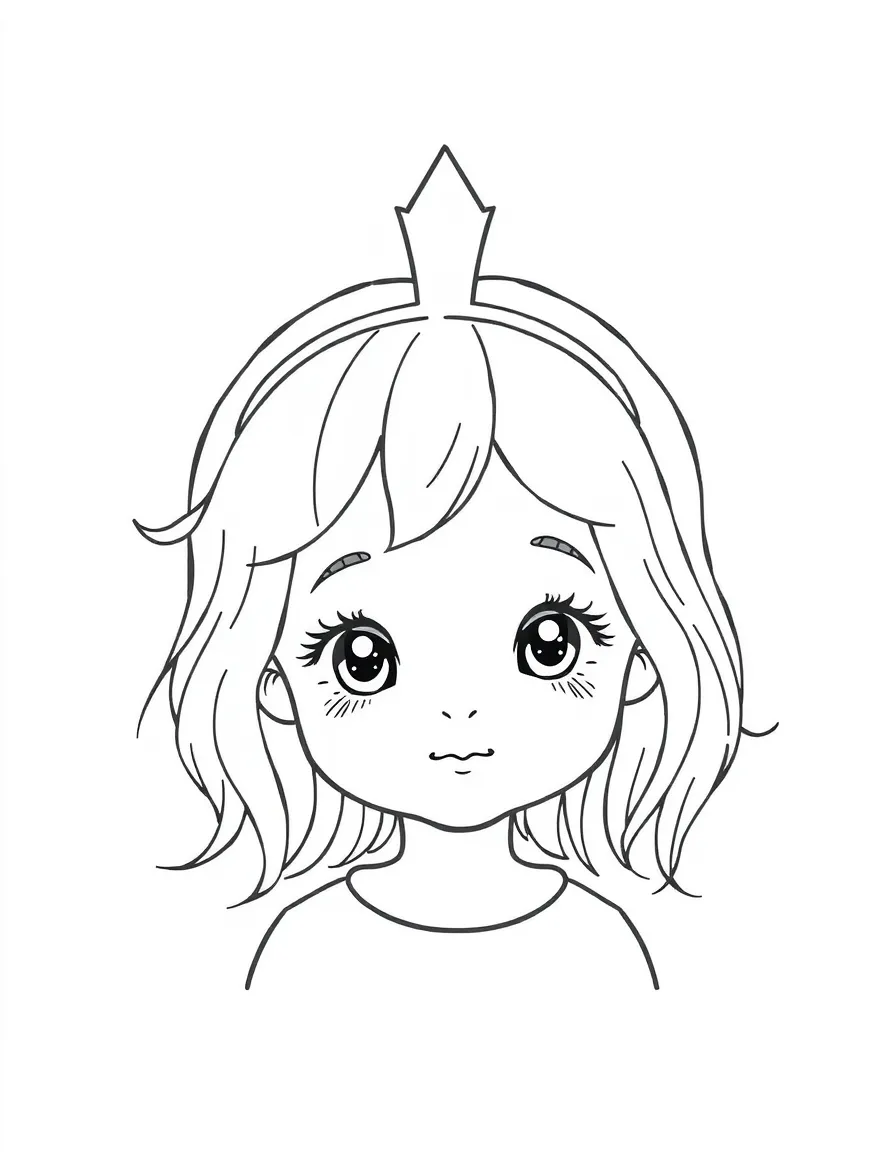 A child with hair in a simple yellow tiara.