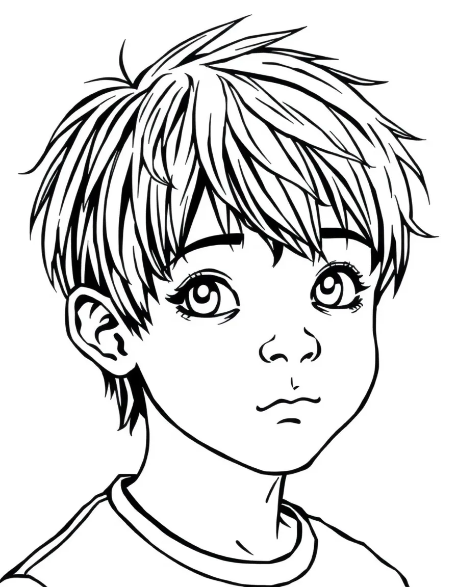 A boy with a simple messy fringe.