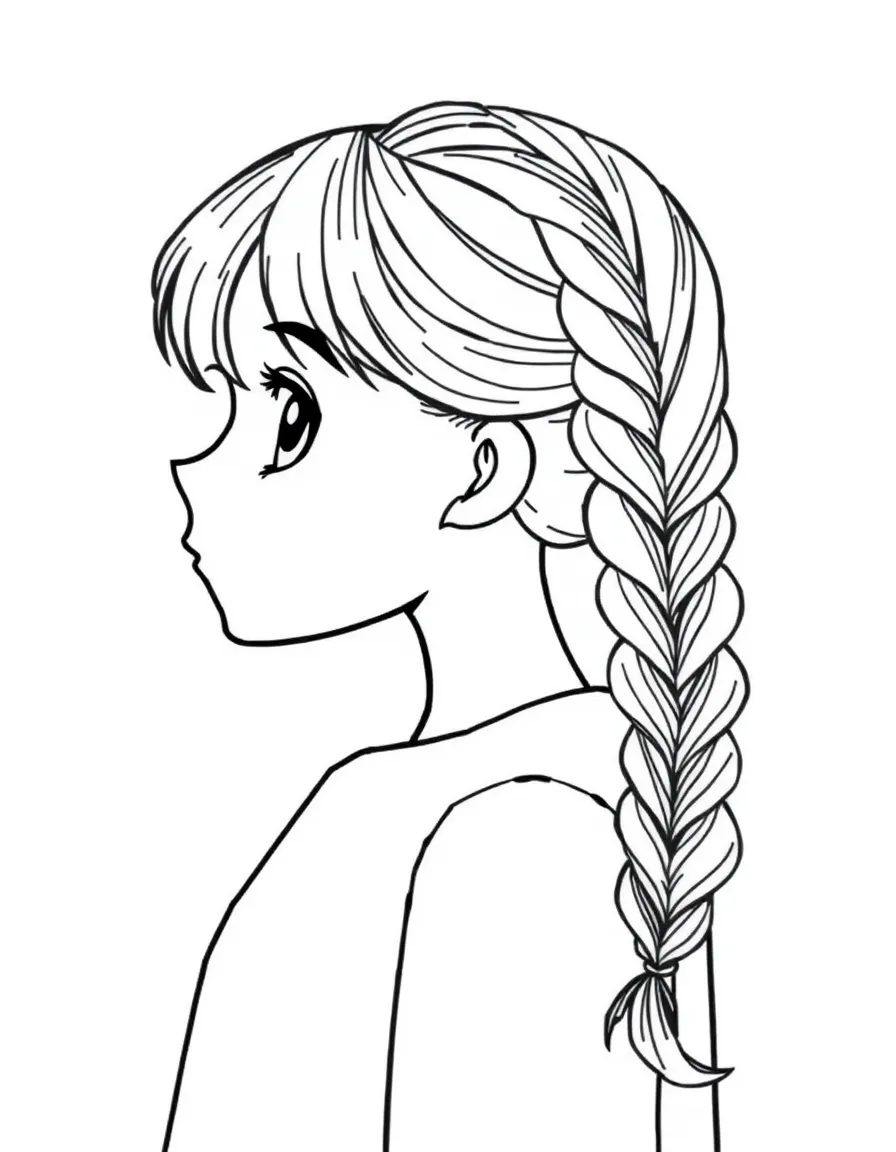 A girl with hair in a simple braided waterfall.