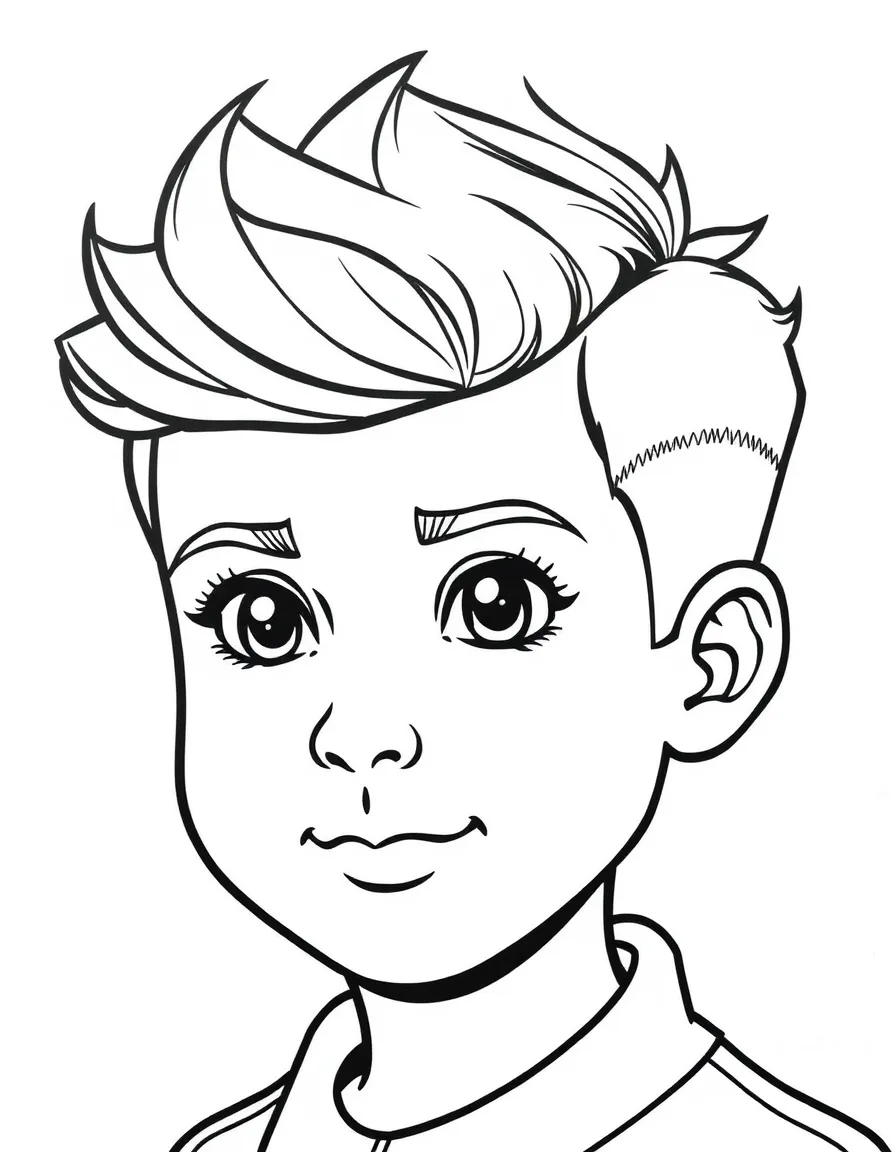 A boy with a short, neat pompadour.