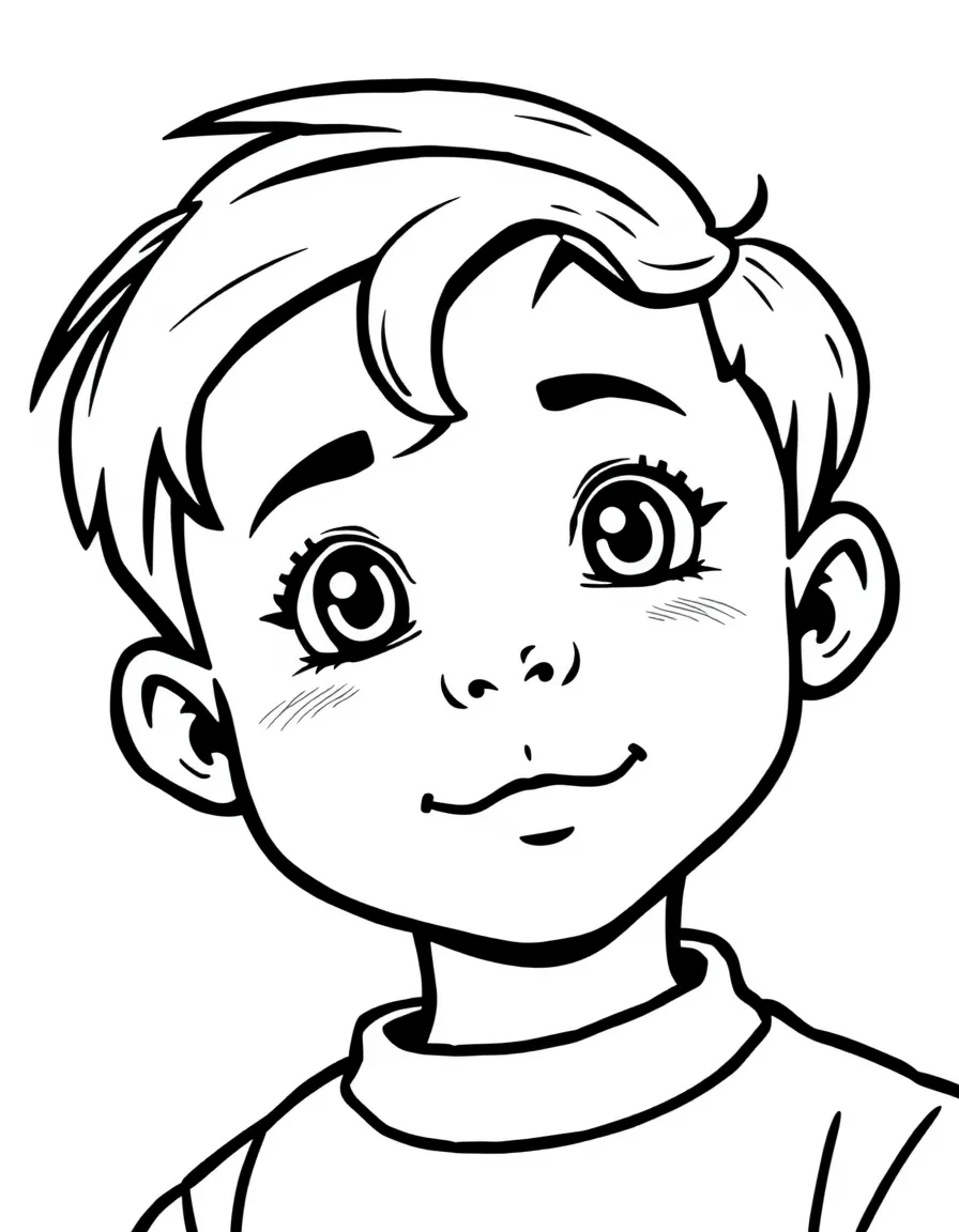 A boy with a simple side swept fringe.