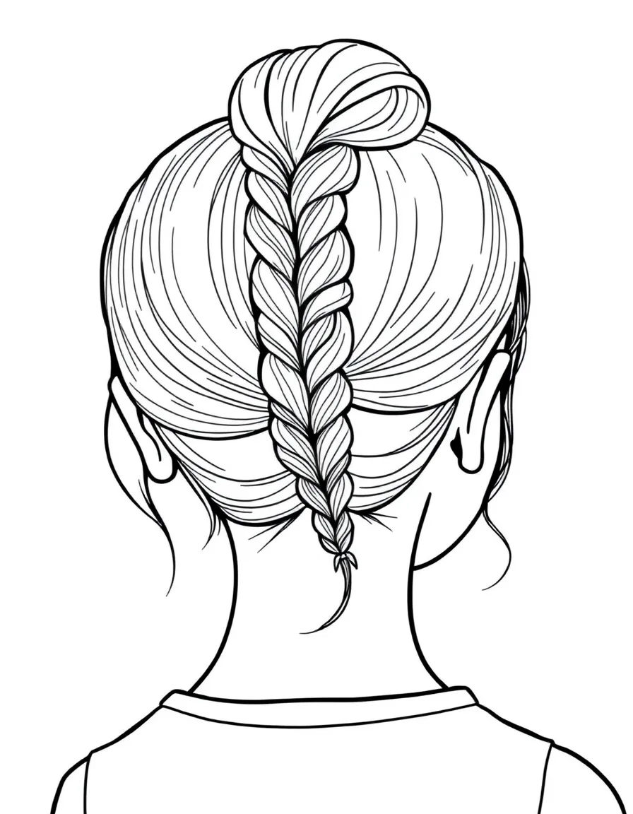 A girl with hair in a simple braided double bun.