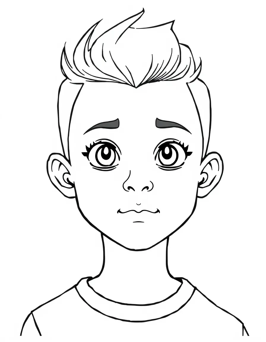 A boy with a simple undercut, with a clean line.