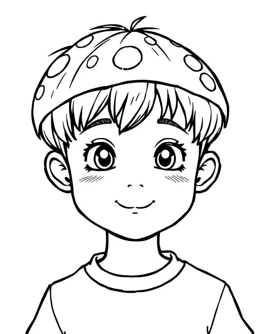 A boy with a short, neat mushroom cut.