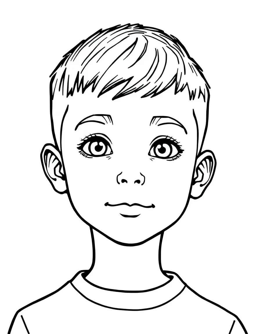A boy with a short, neat crew cut.