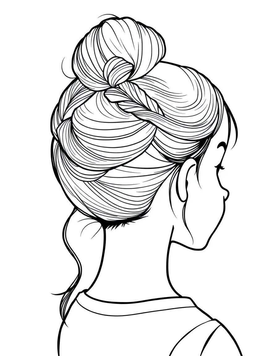 A girl with hair in a simple braided updo.