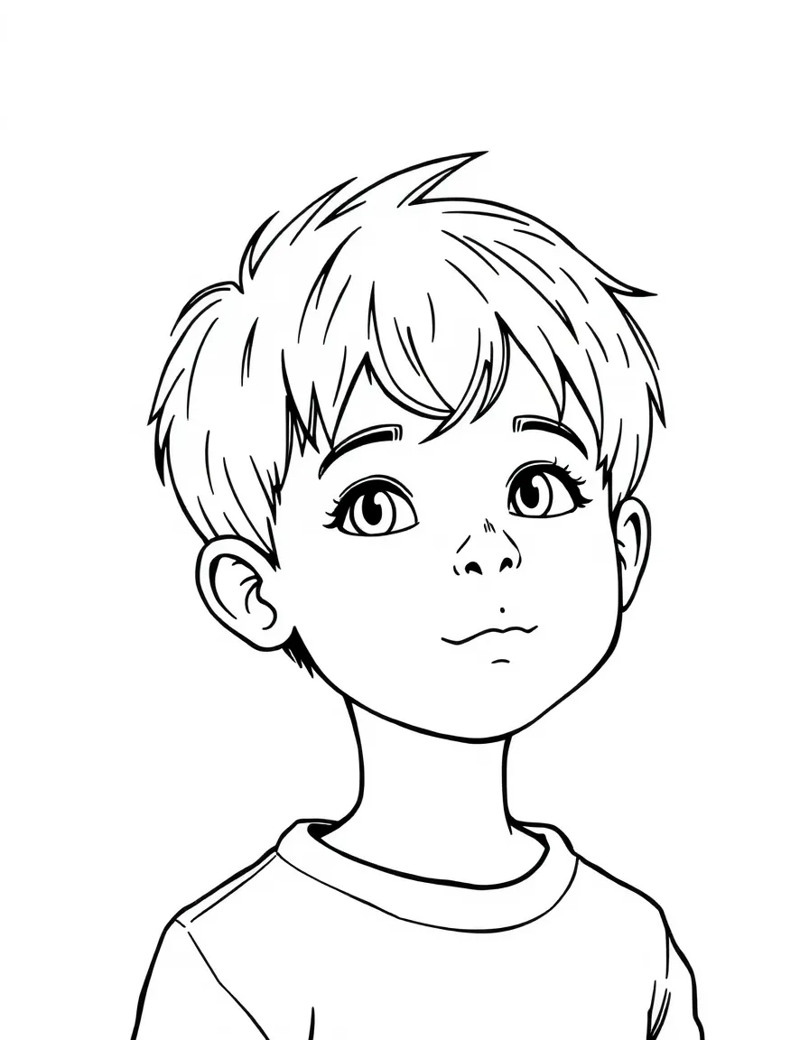 A boy with a short, neat brush up.