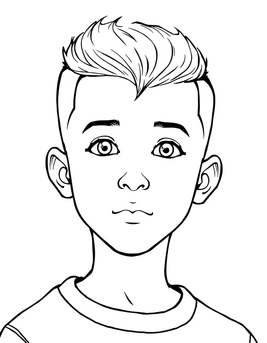 A boy with a simple crew cut fade.
