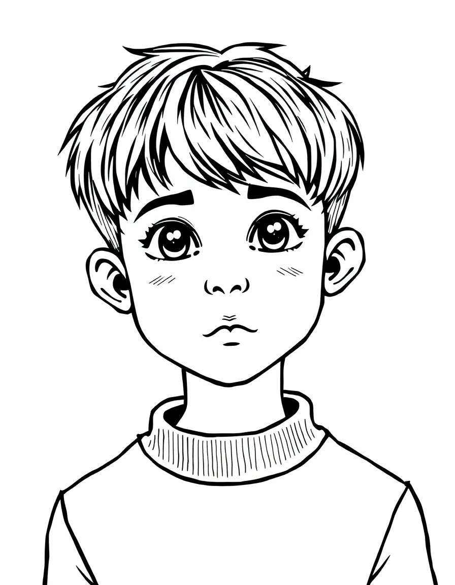 A boy with a short, neat textured crop.