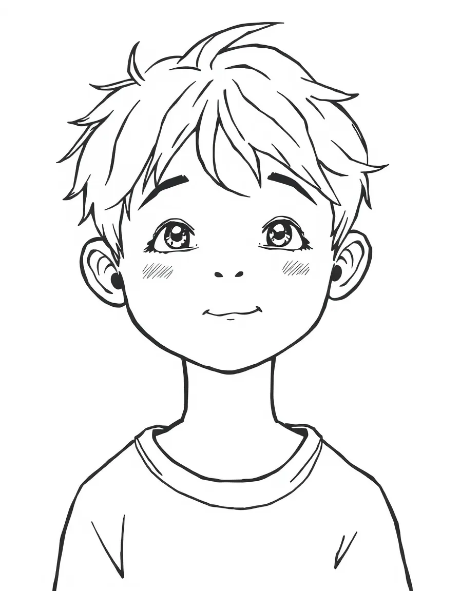 A boy with a simple messy fringe.