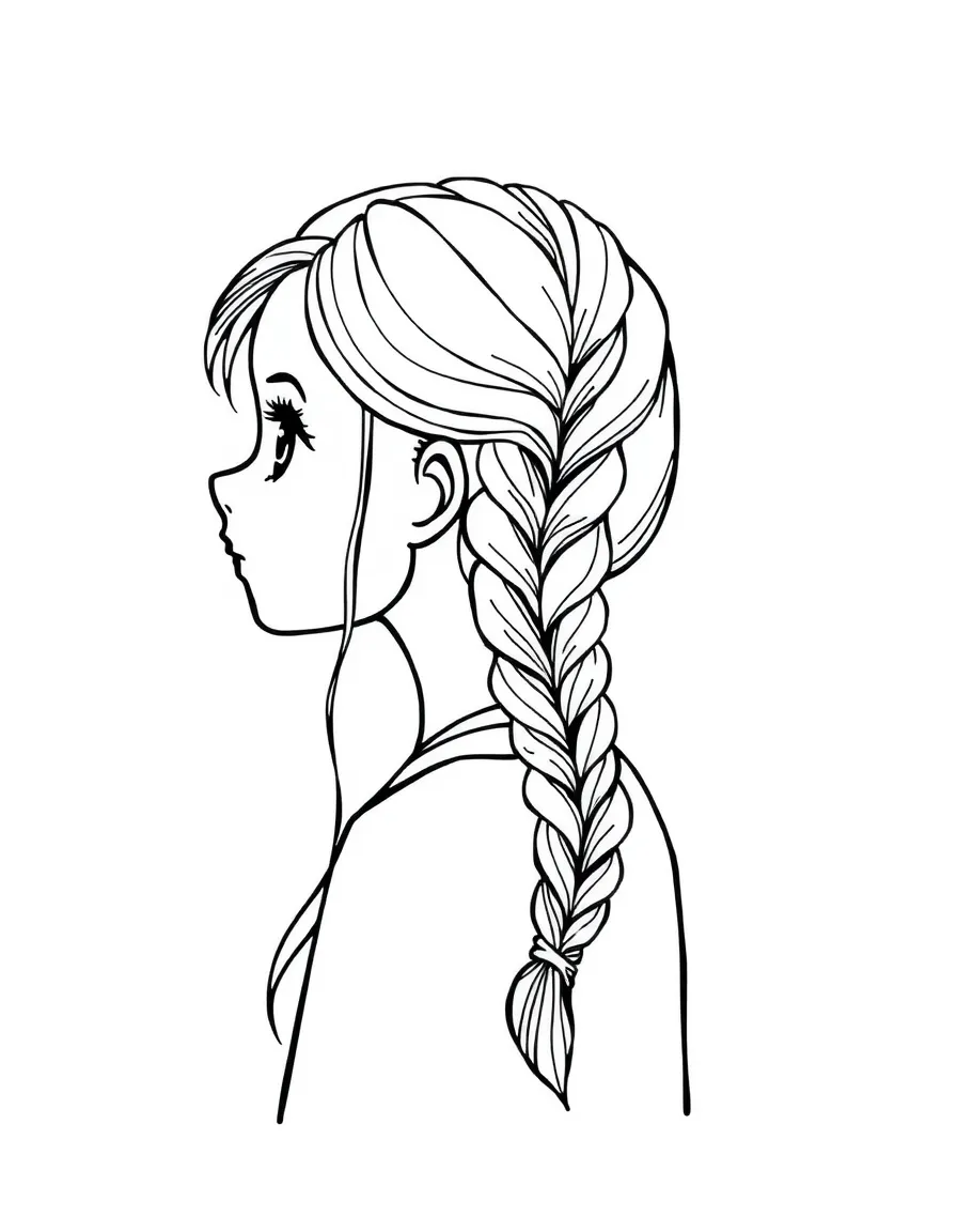 A girl with hair in a simple braided waterfall.