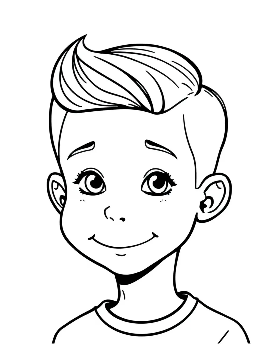 A boy with a simple comb-over, short and sweet.