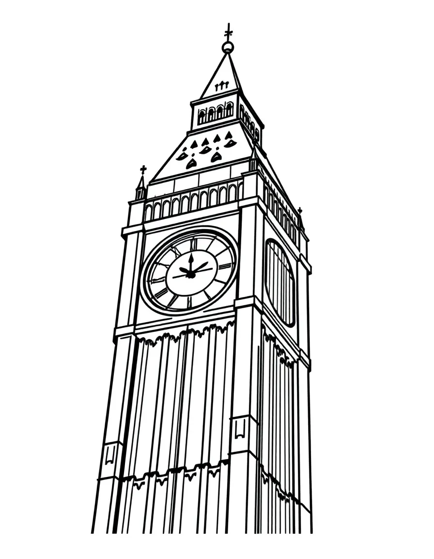 Big Ben with a happy clock face.