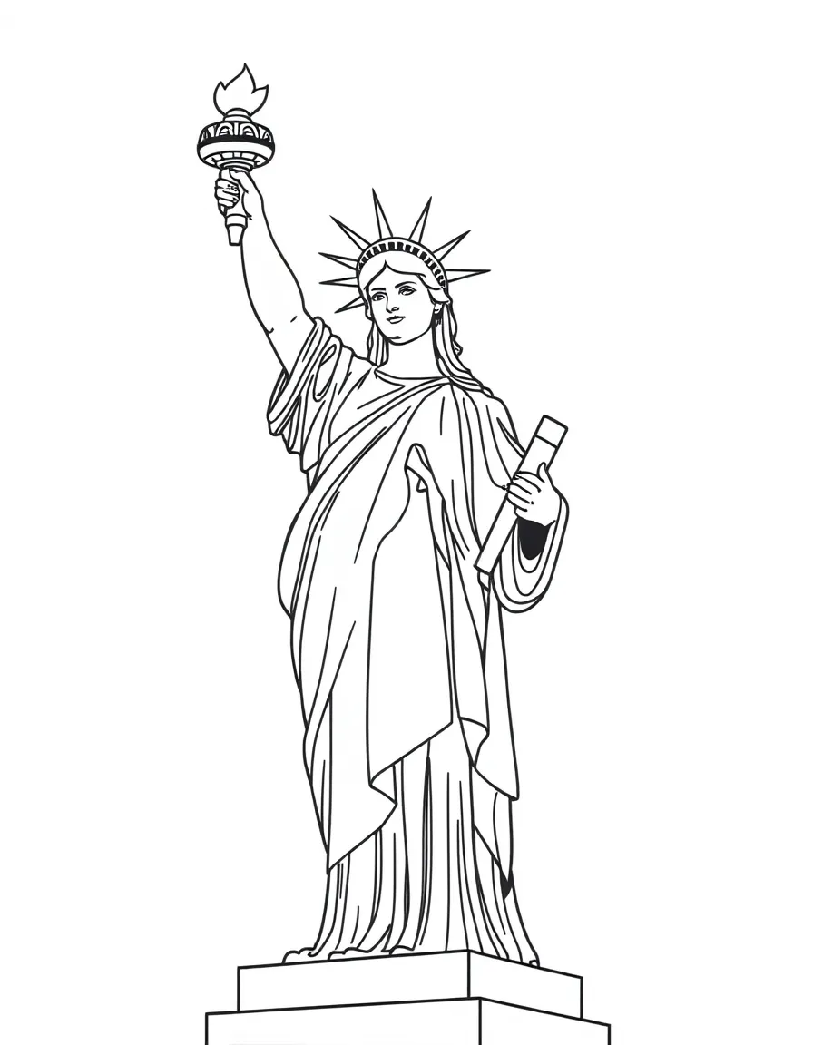 The Statue of Liberty holding a giant crayon.