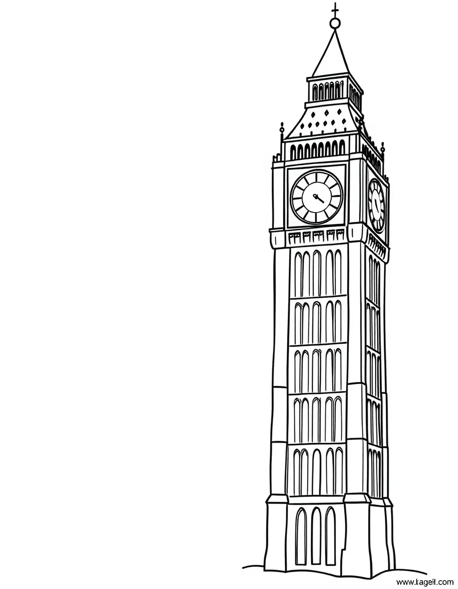 Big Ben with happy little numbers bouncing around its clock.