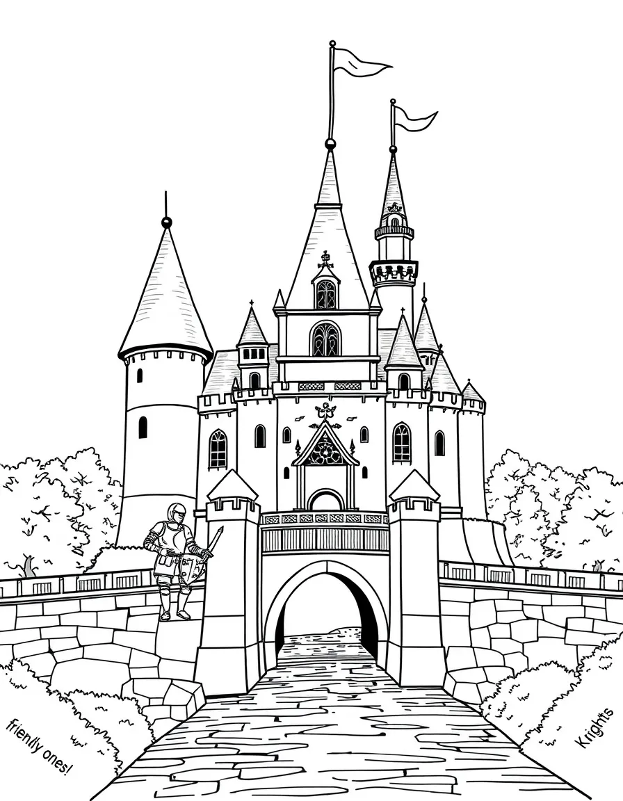 A medieval castle in Germany with knights (friendly ones!) and a drawbridge.