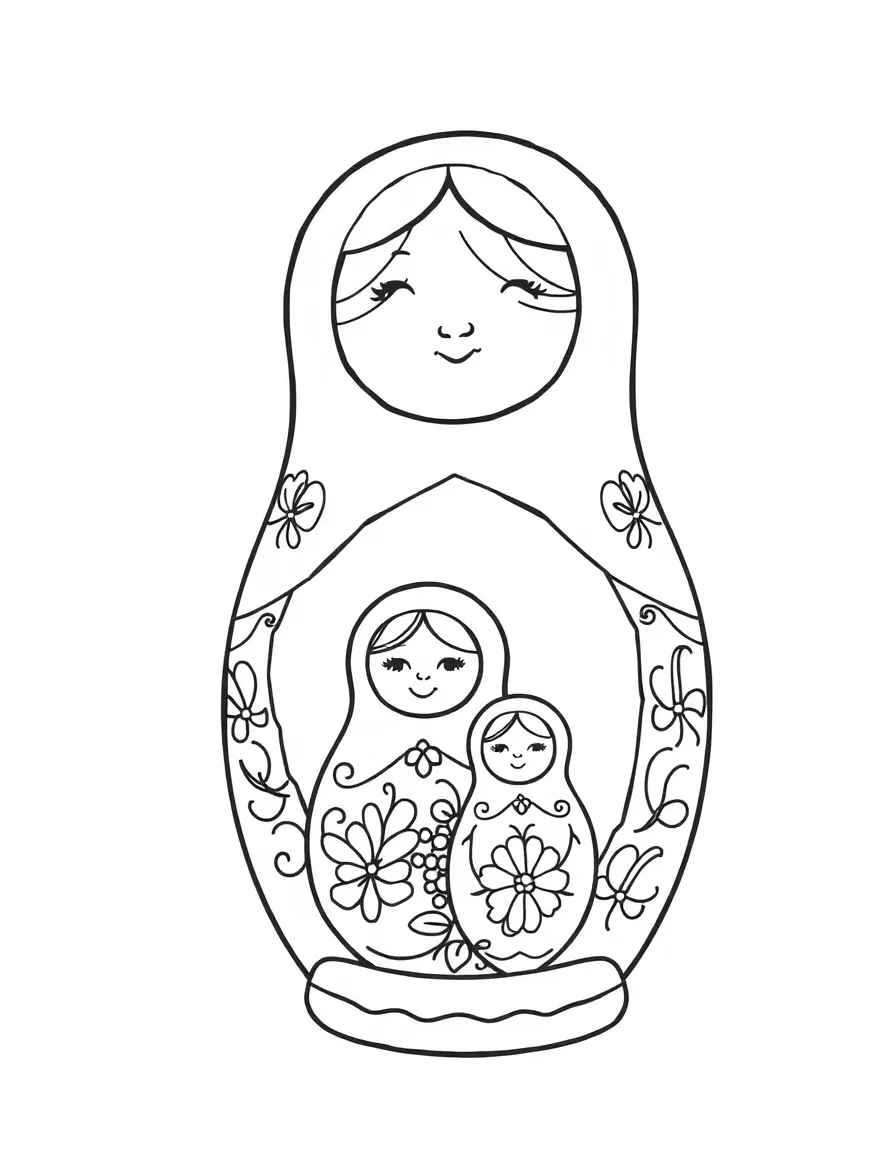 A traditional Russian nesting doll being opened to reveal smaller dolls.