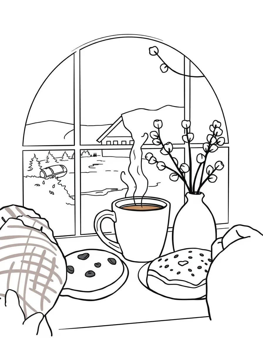 A cozy fika (coffee break) in Norway with warm pastries.