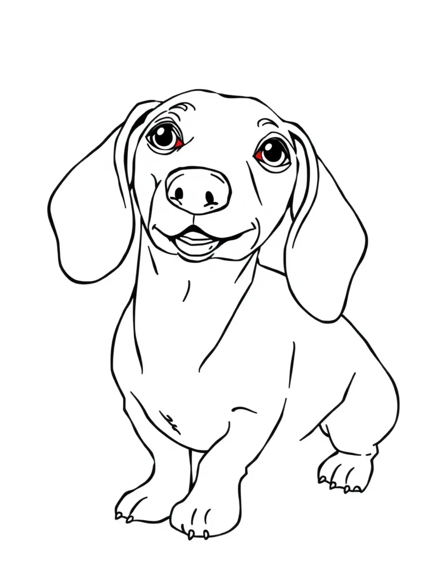 A friendly dachshund dog in Germany with a long body.