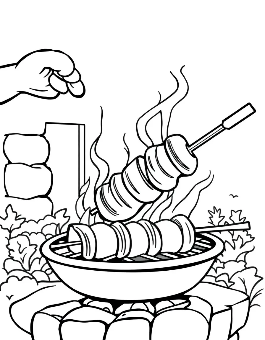 A delicious souvlaki being grilled in Greece.