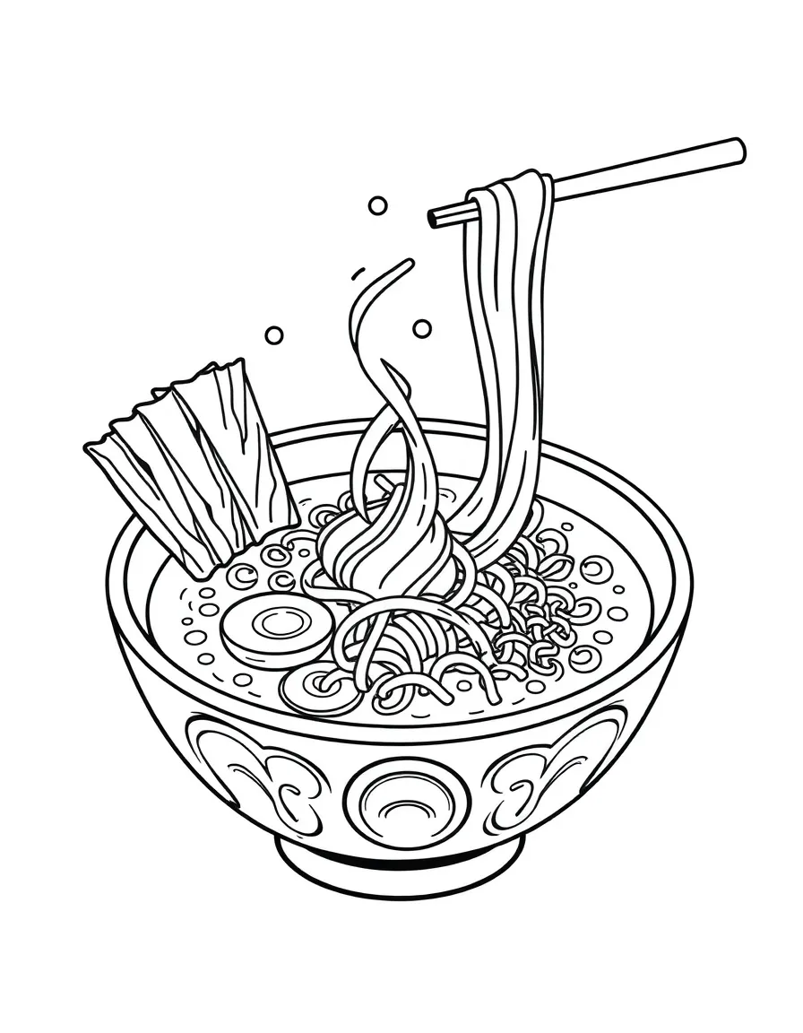 A delicious ramen bowl with steaming noodles and toppings.