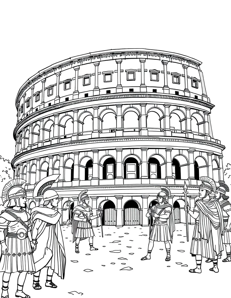 The Colosseum in Rome, Italy, with ancient Roman soldiers (friendly actors!).