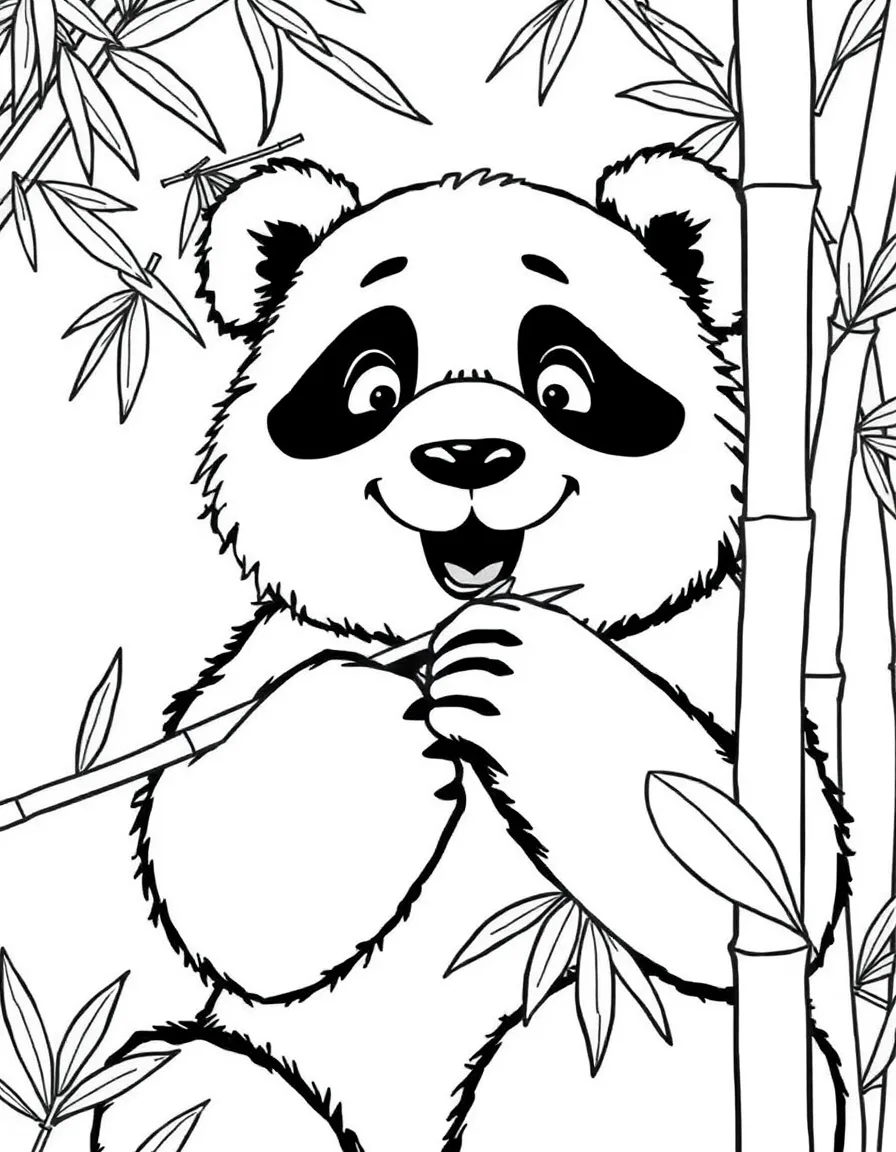 A friendly panda eating bamboo in a Chinese sanctuary.