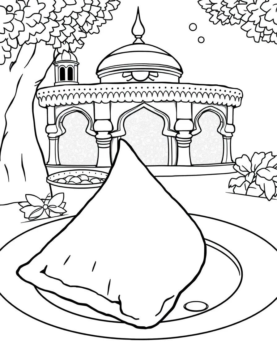 A delicious samosa being enjoyed in India.
