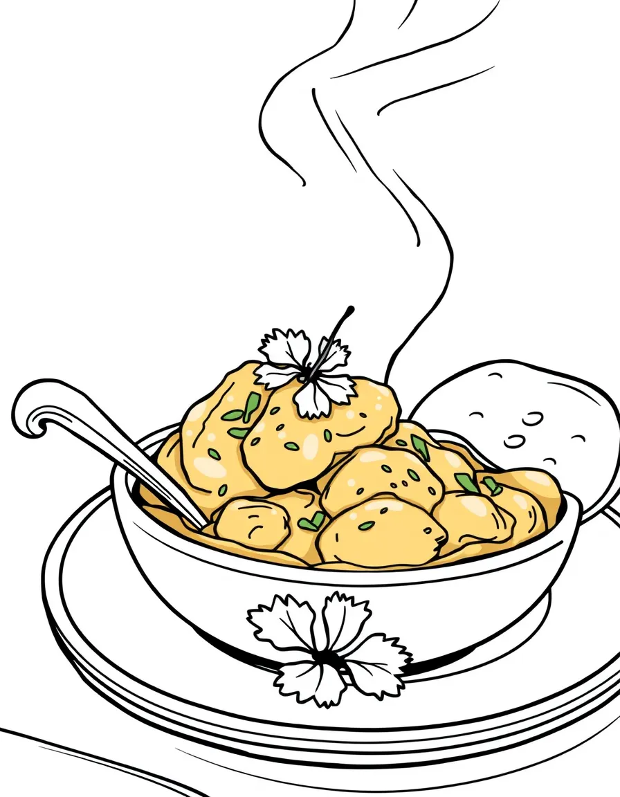 A delicious butter chicken being served in India.