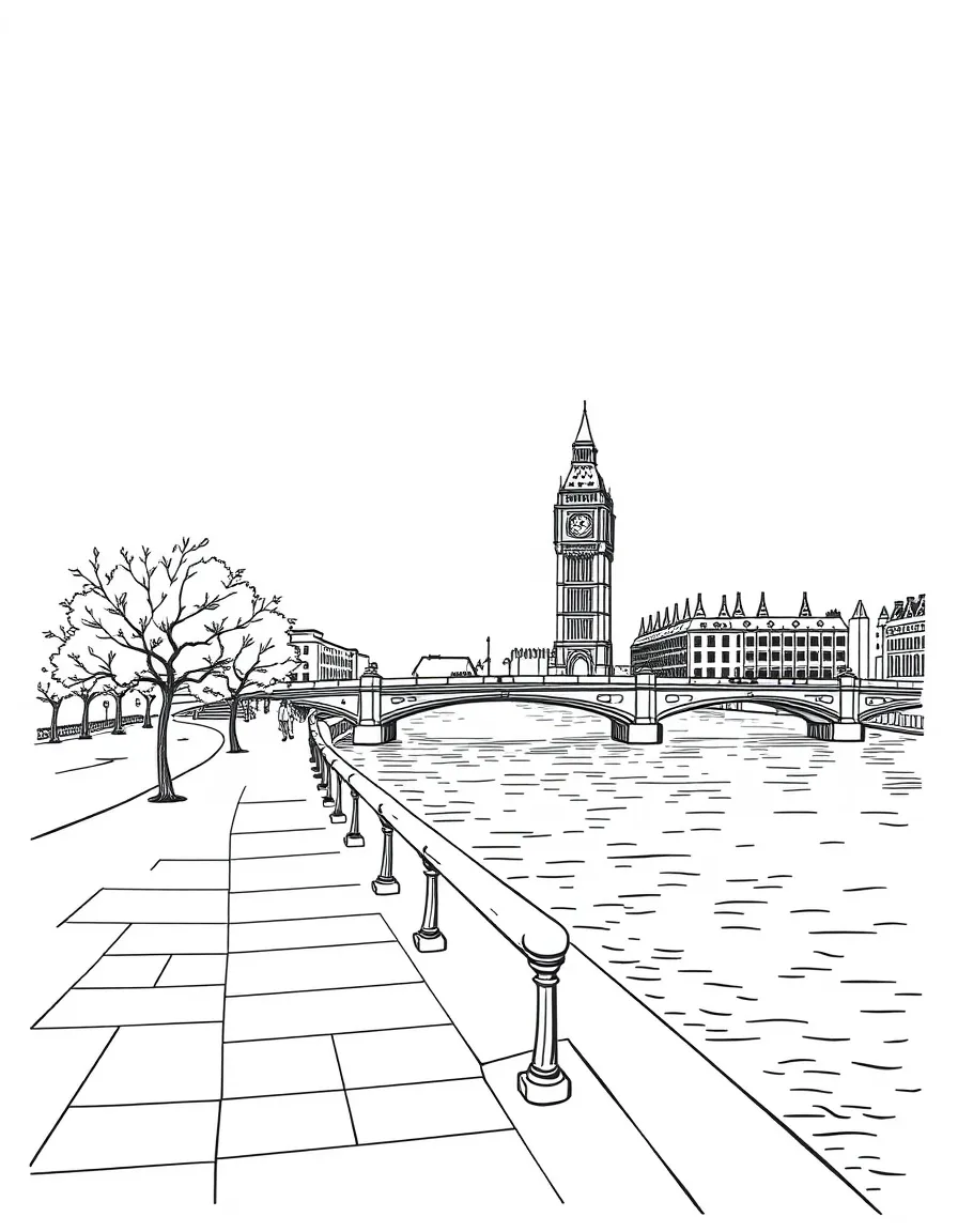 A peaceful stroll along the River Thames in London.