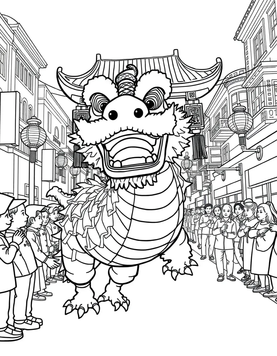 A festive Chinese New Year parade in San Francisco with a dragon dance.