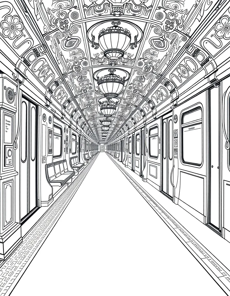 A peaceful ride on the Moscow Metro with ornate stations.